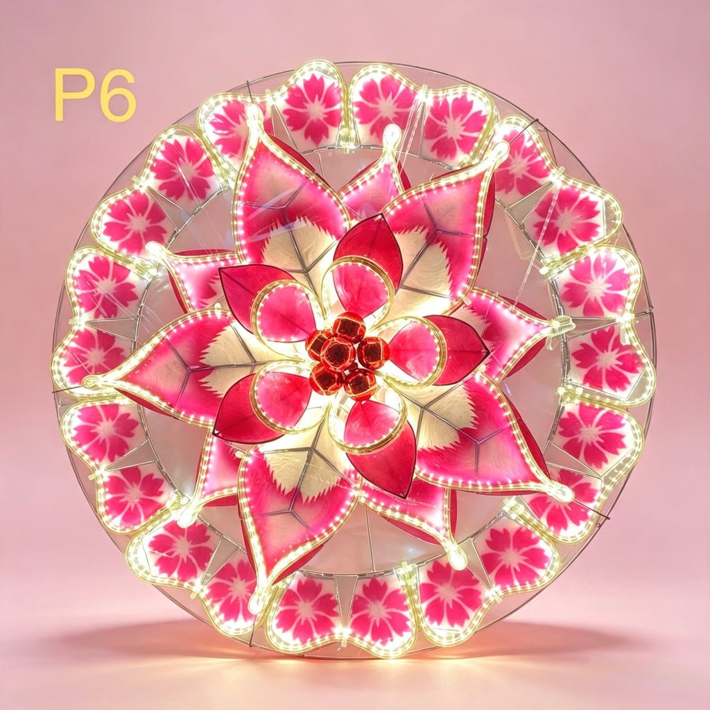 20" Capiz Christmas Parol (Tala, Poinsettia Design, Special Lantern Design)