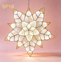 20" Capiz Christmas Parol (Tala, Poinsettia Design, Special Lantern Design)