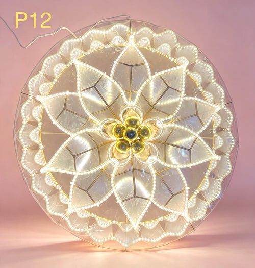 20" Capiz Christmas Parol (Tala, Poinsettia Design, Special Lantern Design)