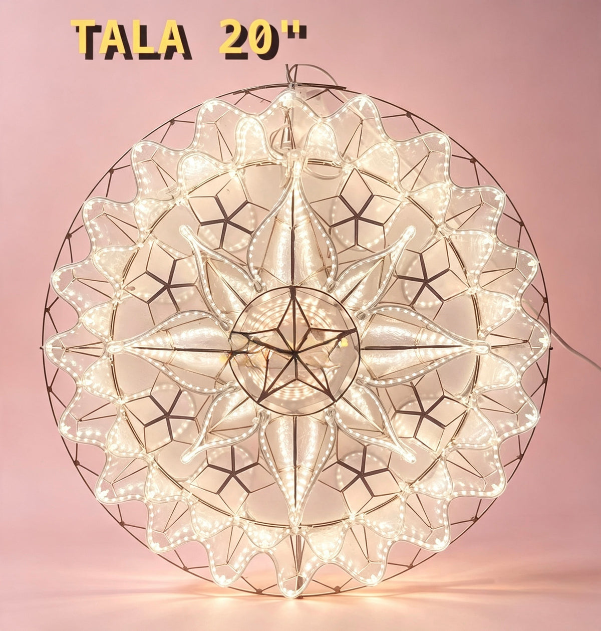 20" Capiz Christmas Parol (Tala, Poinsettia Design, Special Lantern Design)