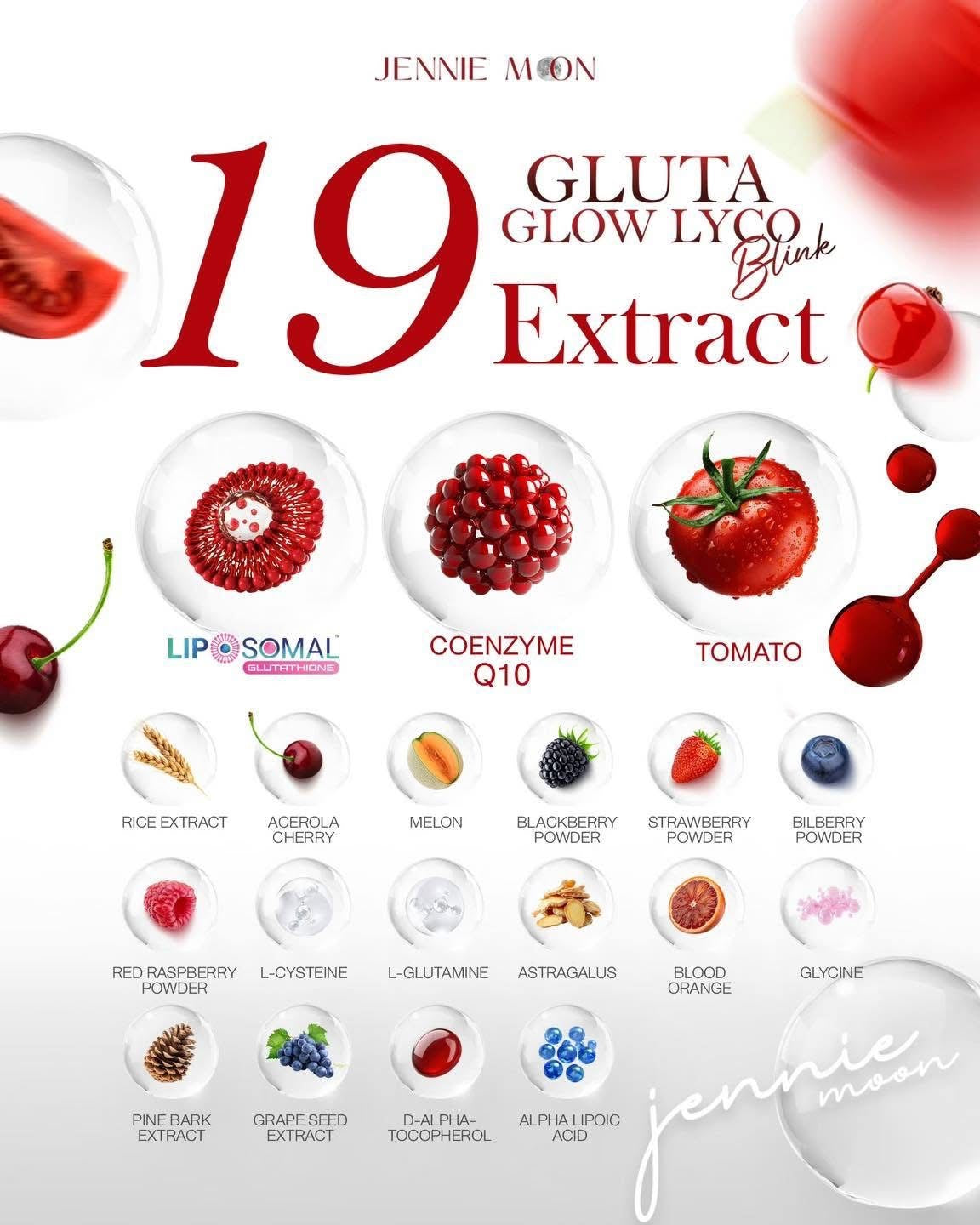 Jennie Moon Gluta Glow Lyco Blink (30 Sachets x 10g)