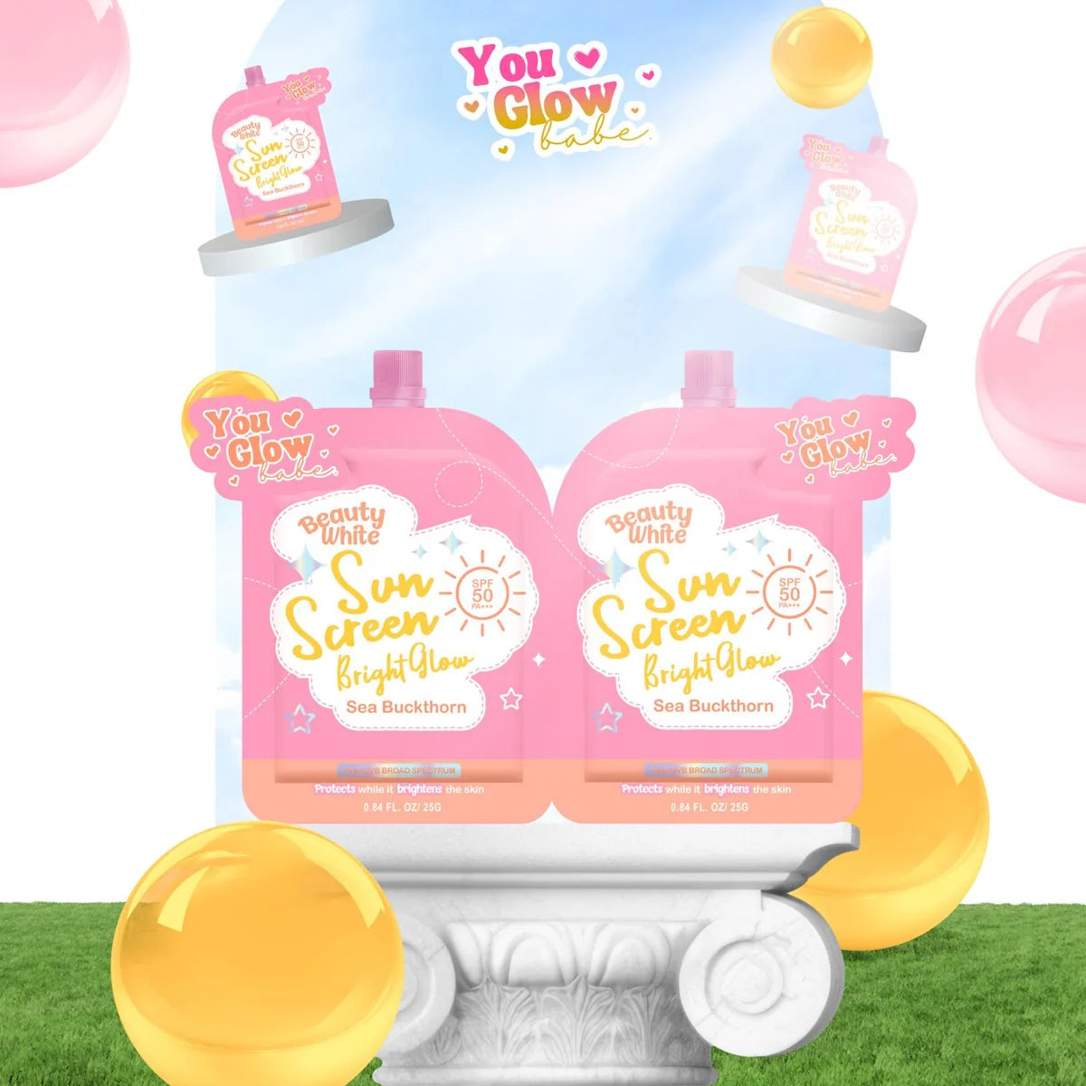 You Glow Babe Beauty White Sunscreen Bright Glow SPF 50 PA+++ Twin Pack
